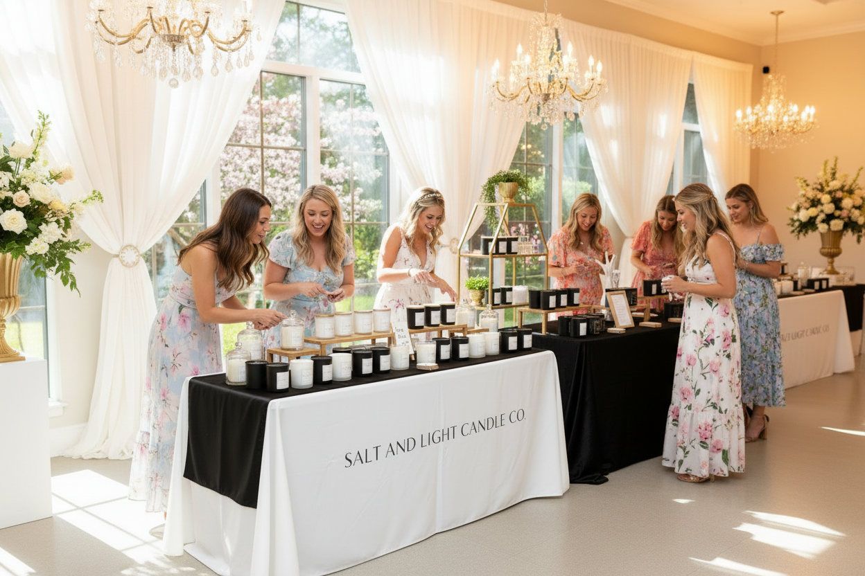 Bridal Shower Guests at Candle Bar